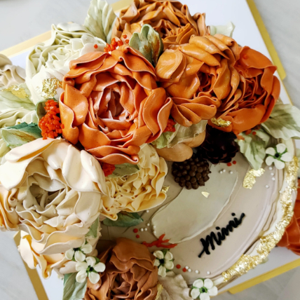 Autumn Peony Flower Cake: Cake Delivery 