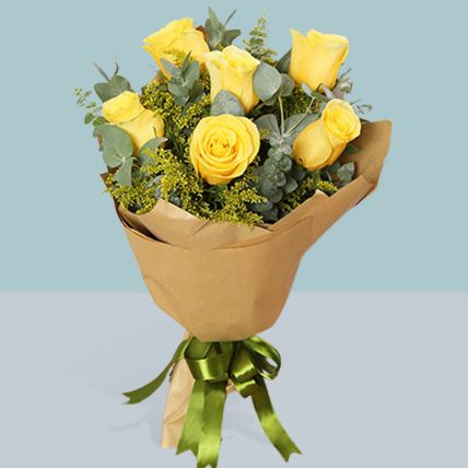 Beautiful Love Bouquet Of Yellow Roses: 