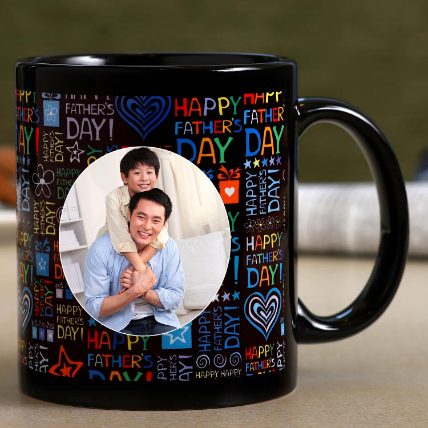 Black Personalised Mug For Fathers Day Wish: 