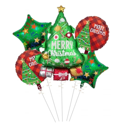 Christmas Tree Theme Balloons: 