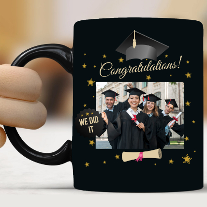 Congratulations Black Personalised Mug: Gifts for Colleague
