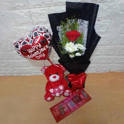 Crazy In Love Gift Combo: Flowers With Chocolates 