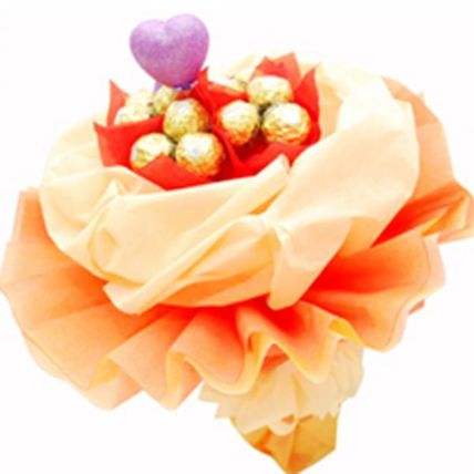 Ferrero And Heart Bunch: Chocolate Bouquet 