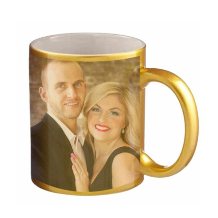 Golden Personalised Couple Mug: 