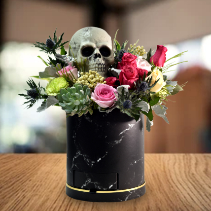 Halloween Themed Mixed Flower Arrangement: Gifts for Boss