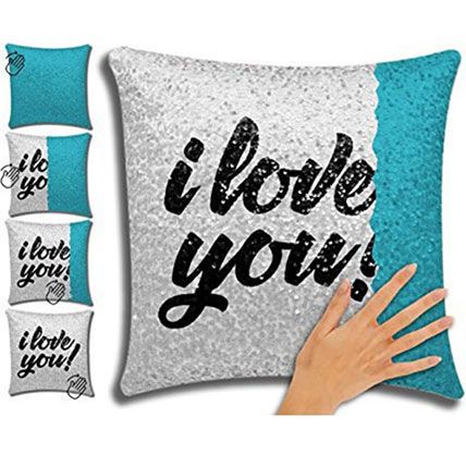 I Love You Printed Mermaid Cushion: 