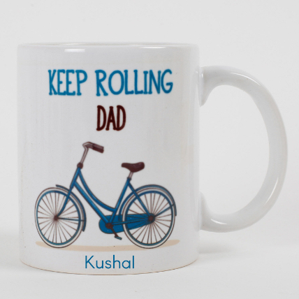 Keep Rolling Dad Personalised Mug: Customized Gifts 