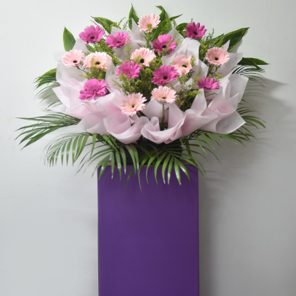Light N Dark Pink Gerberas Flower Stand: Flower Delivery Philippines