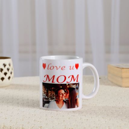 Love U Mom Personalised Picture Mug: 