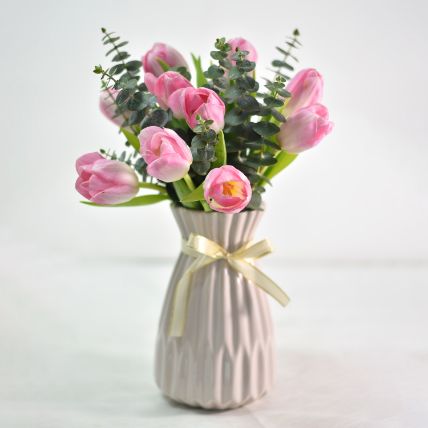 Mesmerising Tulips in Ceramic Vase: Tulips 