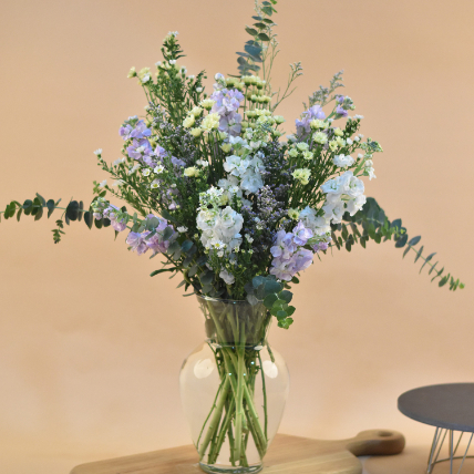Mixed Flowers Oval Shaped Vase: 