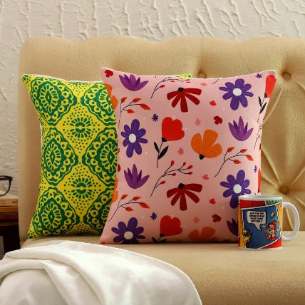 Mothers Love Cushion Covers And Ceramic Mug Combo: Combos Gift