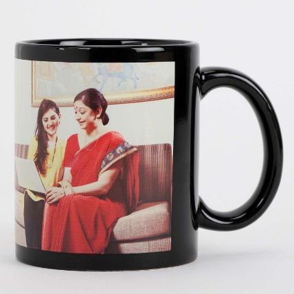 Personalised Black Ceramic Mug For Mom: 