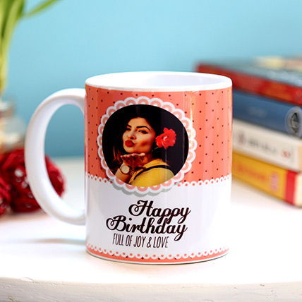 Personalised Joy and Love Birthday Mug: Personalised Birthday Gifts