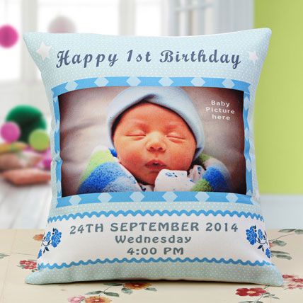 Personalized Baby Announcement Cushion: 