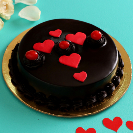 Red Hearts Truffle Cake: Cake Delivery 