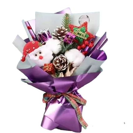 Santa Claus Bouquet Purple: 