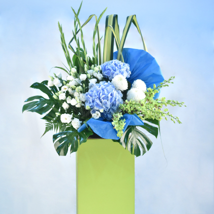 Soothing Mixed Flowers Green Stand: 