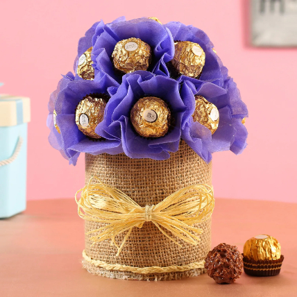 Sweet Ferrero Rocher Vase: Chocolates Delivery