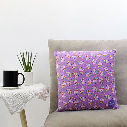 Unicorn Printed Square Pillow: 