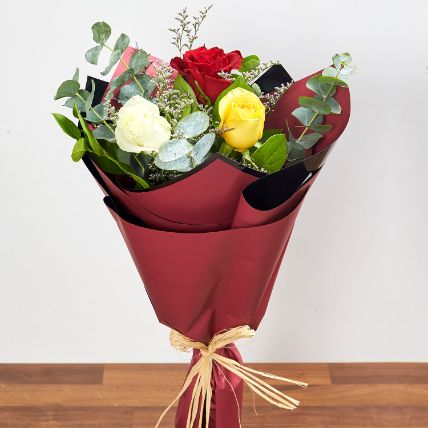 Vibrant Bouquet of Colored Roses: Flowers for Christmas