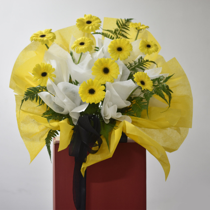 Yellow Gerberas Flower Stand: 