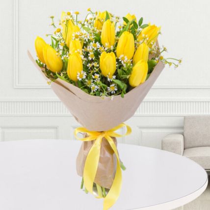 6 Yellow Tulips Bouquet