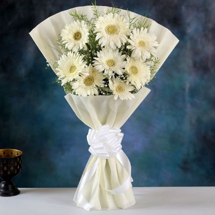 Beautiful 20 White Gerbera Bouquet