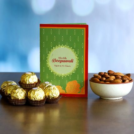 Diwali Greetings With Almonds And Ferrero Rocher
