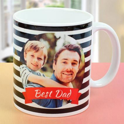 Personalised Striped Mug For Best Dad