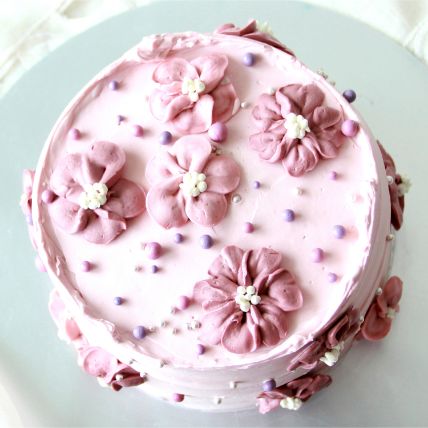 Purple Blossoms Vanilla Buttercream Cake 1 Kg