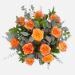 12 beautiful orange roses glass vase arrangement
