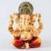 4 Swastik Diyas and Ganesha Idol With Dry Fruits