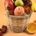 Assorted Healthy Fruits Willow Basket