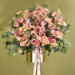 Blooming Pink Flowers Tripod Stand