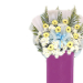 Cream Gerberas White Pom In Lovely Pink Stand