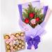 Cute Small Teddy With Roses And Chocolates