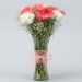 gerberas white carnations in glass vase