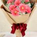 gracious pink gerberas beautifully tied bouquet