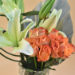 Lilies & Roses Designer Glass Vase