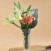 Lilies & Roses Designer Glass Vase