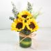 Lovely Sunflowers in Round Glass Vase