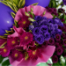 Mixed Flowers Purple Balloons Cardboard Stand