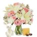 Mixed Flowers Vase With Plush Bunny And Chocolates