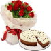 Red Roses Bouquet And Chocolate Pound Cake