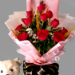 Red Roses Bouquet And Teddy Bear