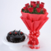Red Roses with Cake