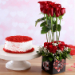 Red Velvet Cake Love You Red Roses Combo