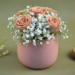 Roses & Baby Breath Designer Vase