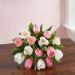 Serene Mixed Tulips Glass Vase Arrangement